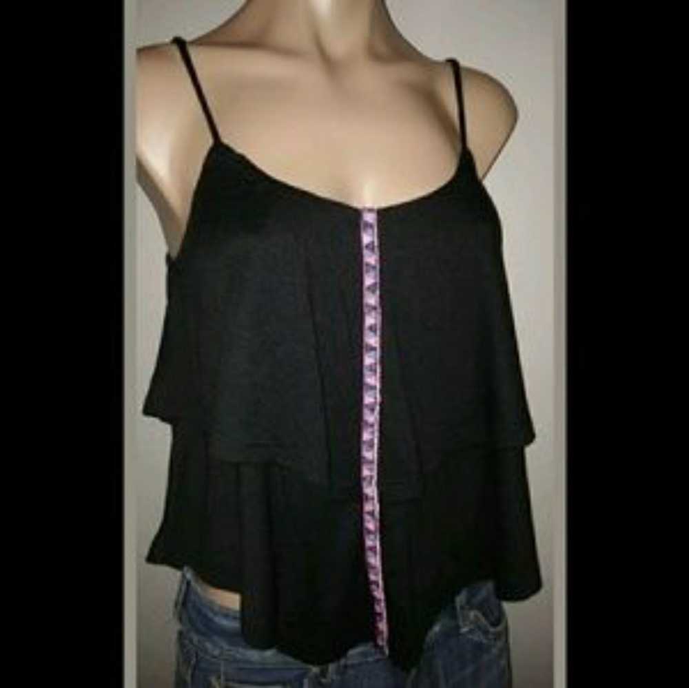 Mason & McKenzie black embroidered tank top